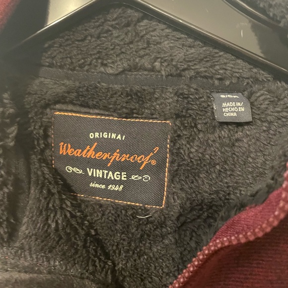 NWT maroon weatherproof vintage zip up with faux fur inside. - Picture 8 of 9